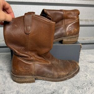 Double H Ranchwell 2655 Mens Brown Leather Western Work Boots Size 10.5 D